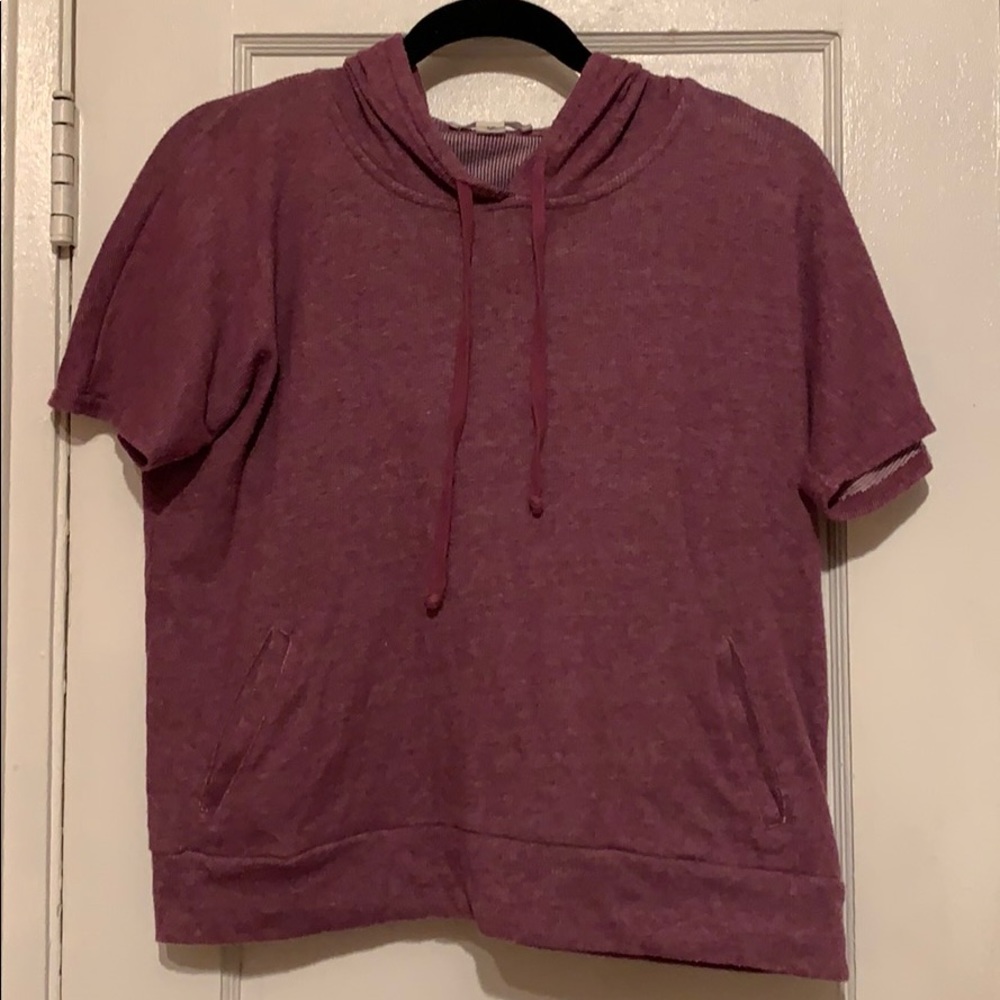 Purple hooded crop top